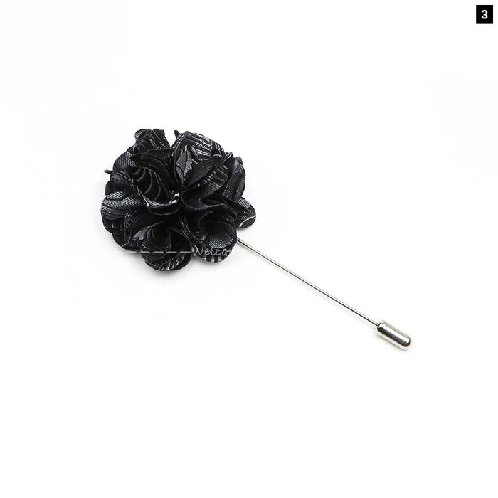 Handmade Romantic Flower Brooch Mens Wedding Suit Accessory