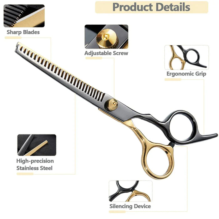 Thinning Pet Grooming Scissors Ergonomic Durable Sharp Stainless Steel Shears