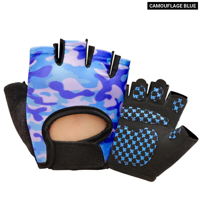 Kids Half Finger Cycling Gloves Antislip And Breathable