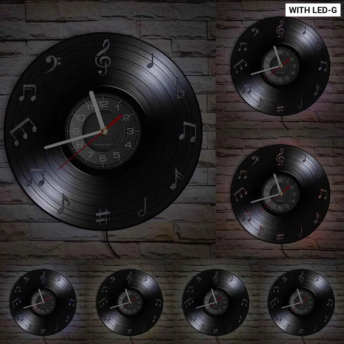 Musical Vinyl Record Wall Clock