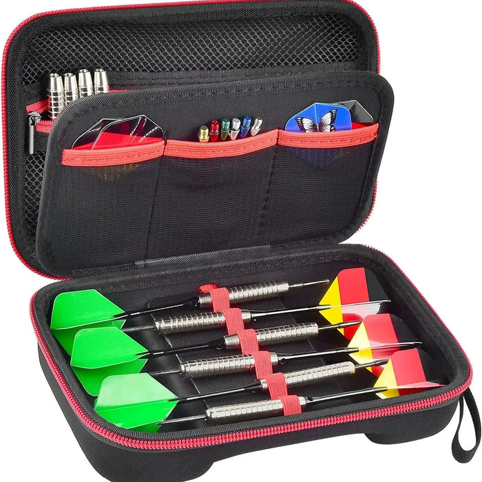 6 Steel Soft Tip Darts Case Holder Compact Storage Box For Dart Tips Set