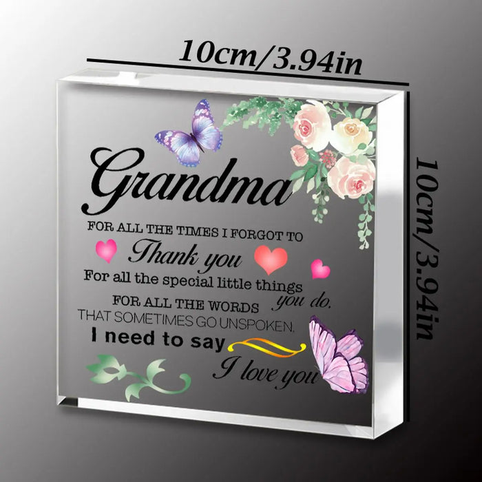 Floral Acrylic Desktop Thank You Plaque