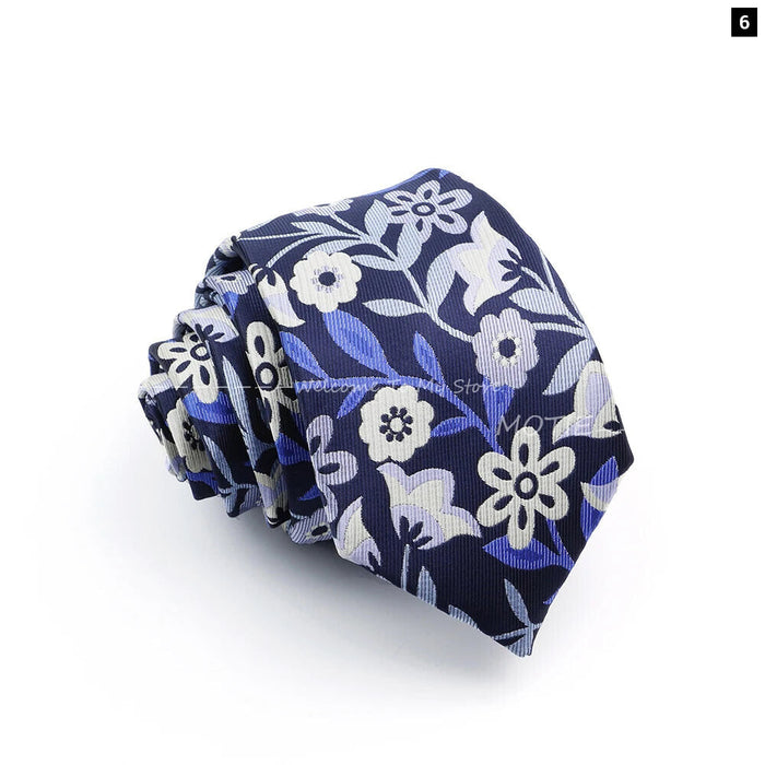 Blue Paisley Floral Tie For Business And Party Attire