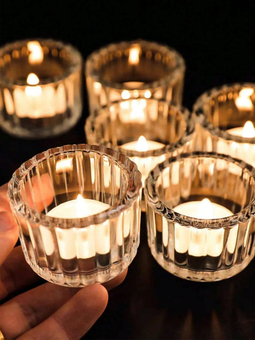 2 Glass Tealight Holders For Home Decor