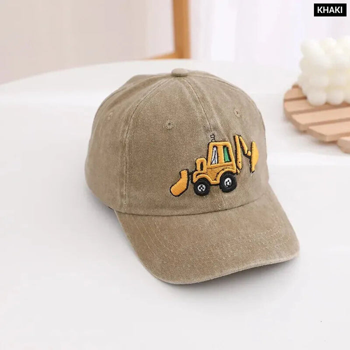 Kids Excavator Embroidered Baseball Cap / Hat