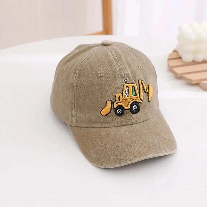 Kids Excavator Embroidered Baseball Cap / Hat