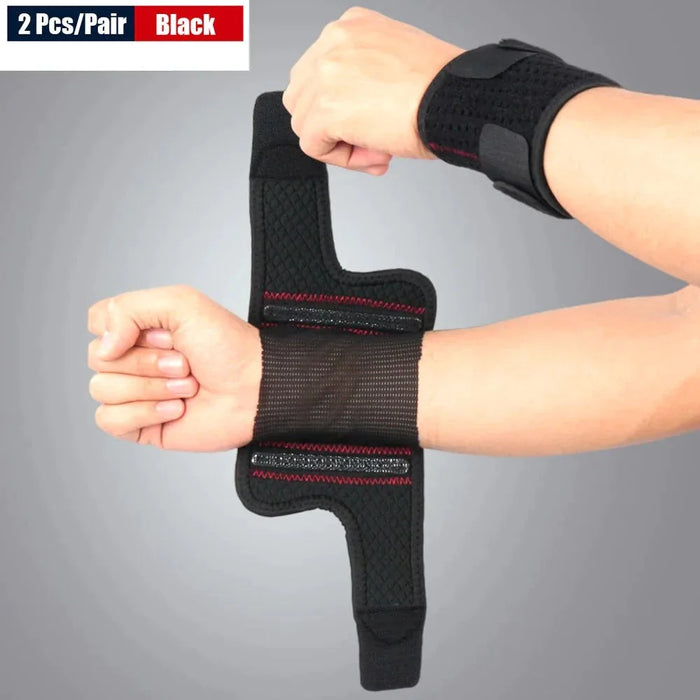 2 Pcs Adjustable Sport Compression Wrist Brace For Volleyball Weightlifting