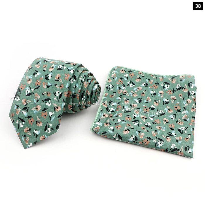 Floral Cotton Tie Set For Parties And Daily Wear