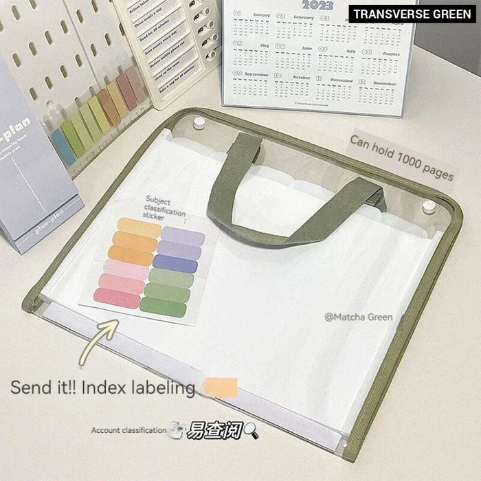 Portable A4 Document Organizer With Pocket Folders Paper