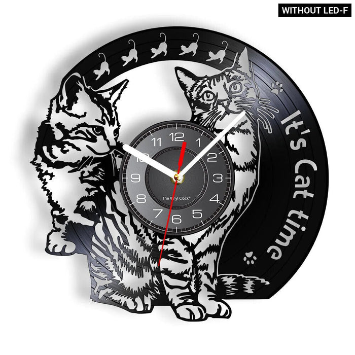 Kitten Cats Vinyl Record Wall Clock