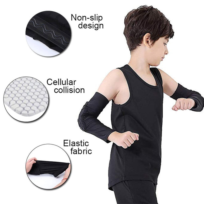 Breathable Kids Youth Crash Honeycomb Elbow Pad For Football Basketball Roller Skating