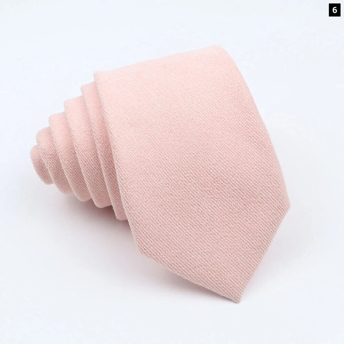 Colourful Cotton Corduroy Neck Tie 7Cm Skinny Wedding Party Tuxedo Accessory