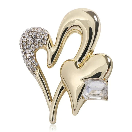 Romantic Heart Shaped Lapel Pin For Women Luxury Jewelry