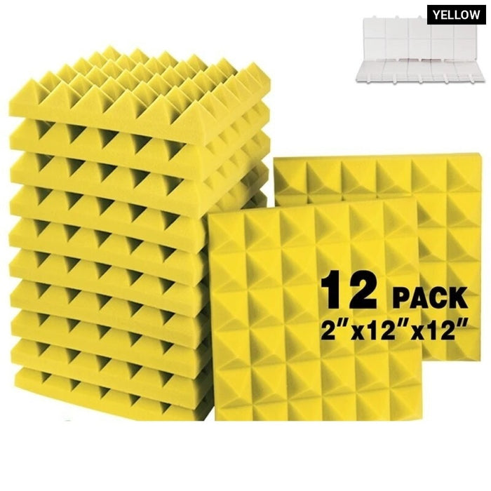 Soundproofing Acoustic Foam Sponge Pad 12 Pcs Wall Decal