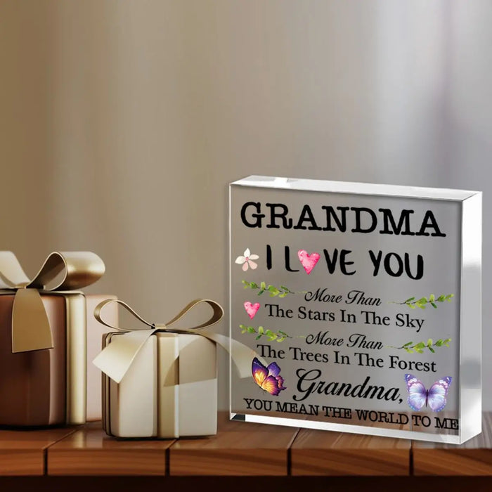 Grandma's Love Sky Stars Acrylic Plaque