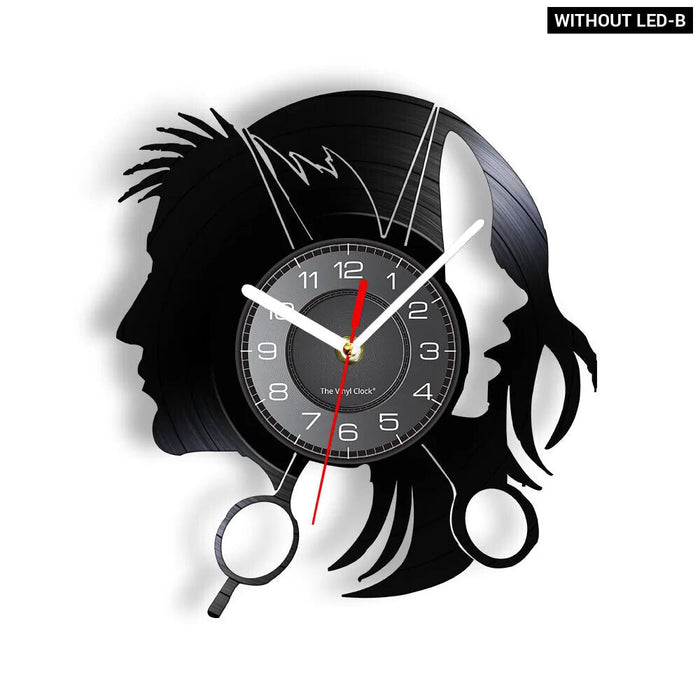 Vinyl Record Beauty Salon Wall Clock