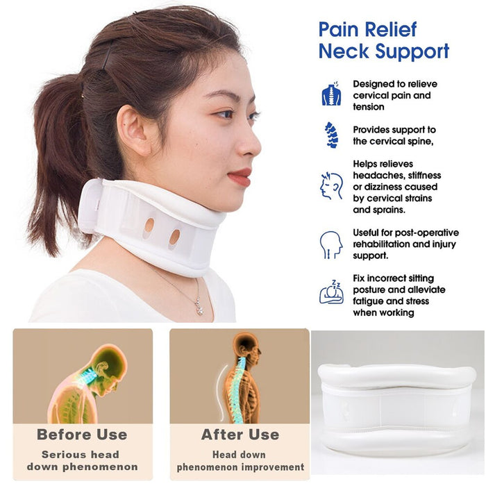 Cervical Neck Brace Collar With Chin Support for Stiff Relief Pain Bone Care