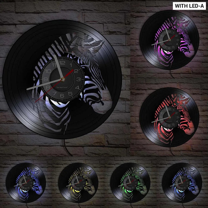 Retro Zebra Vinyl Wall Clock