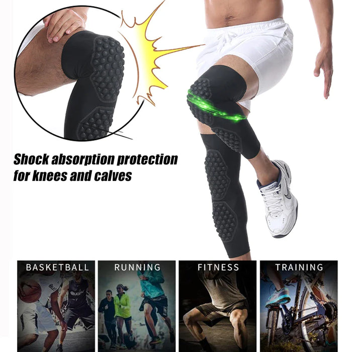 Sports Knee Calf Padded Compression Leg Sleeves For Football Basketball Volleyball