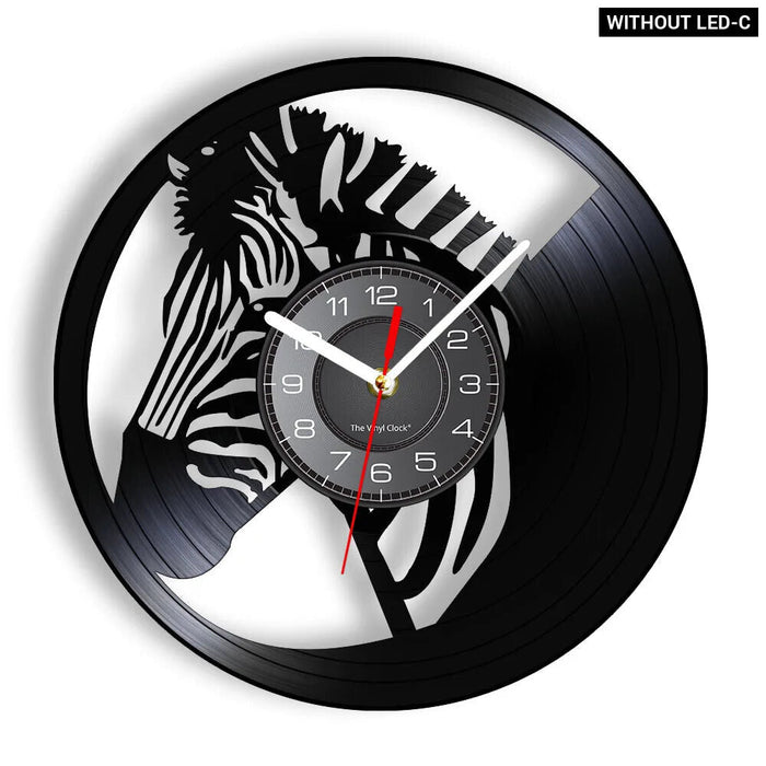 Retro Zebra Vinyl Wall Clock