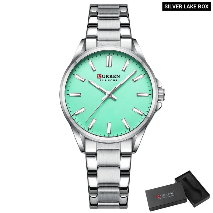 Simple Casual Stainless Steel Quartz Pointers Wristwatches For Women