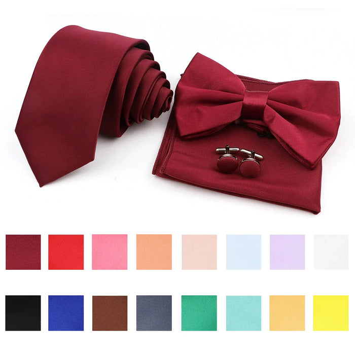 Mens Tie Set Solid Colour For Business And Weddings