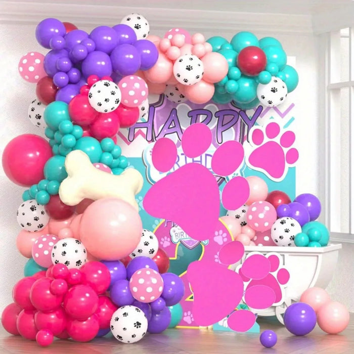 156Pcs Dog Theme Balloon Garland Arch Set Party Birthday Atmosphere Background - Home And Scene Decoration Supplies