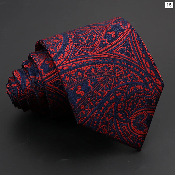 Paisley Tie 8Cm Necktie For Mens Fashion Business And Weddings