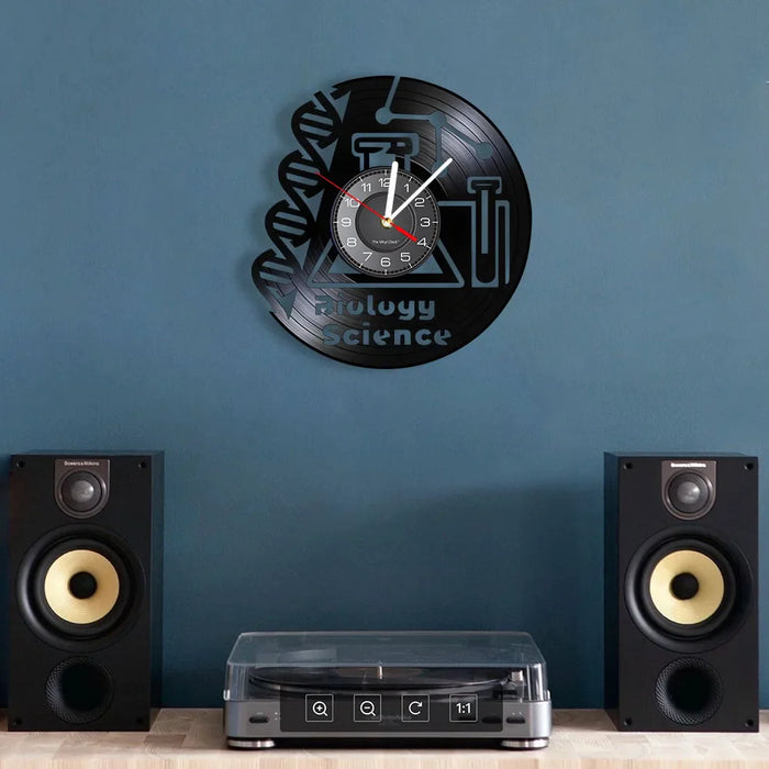 Science Vinyl Record Wall Clock For Classroom Decor
