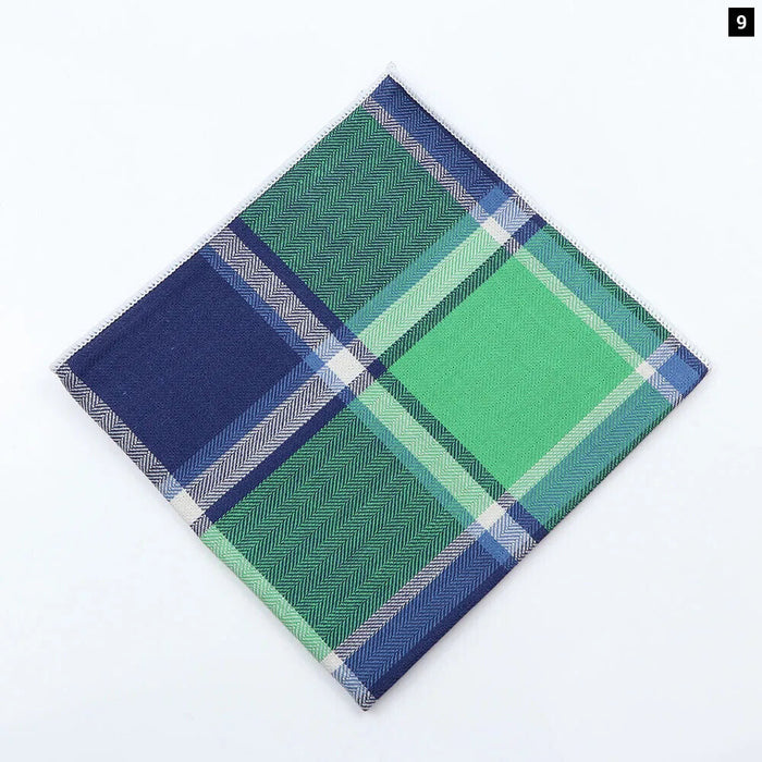 Vintage Plaid Cotton Hankerchiefs Pocket Squares