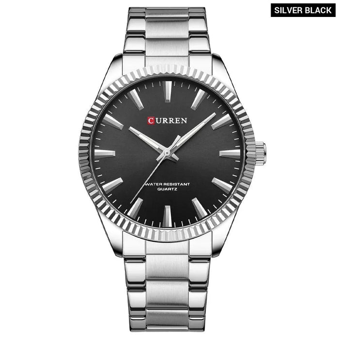 Stainless Steel Casual Quartz Men Wristwatches With Luminous Hands