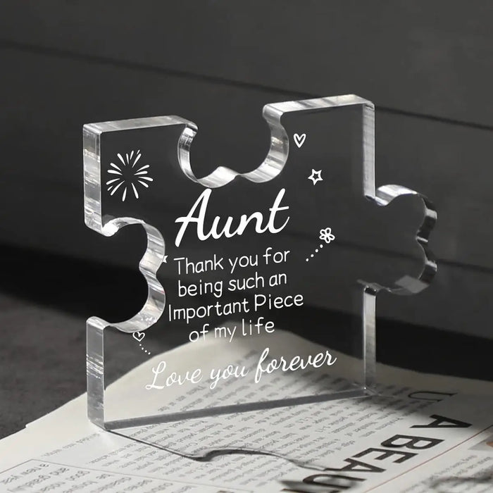 Acrylic Puzzle Board For Auntie Desktop Decoration Gift For Mother's Day