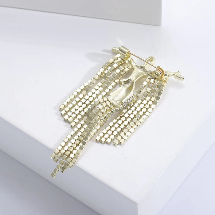 Womens Fringe Tassel Brooch Luxury Queen Lapel Pin For Clothing