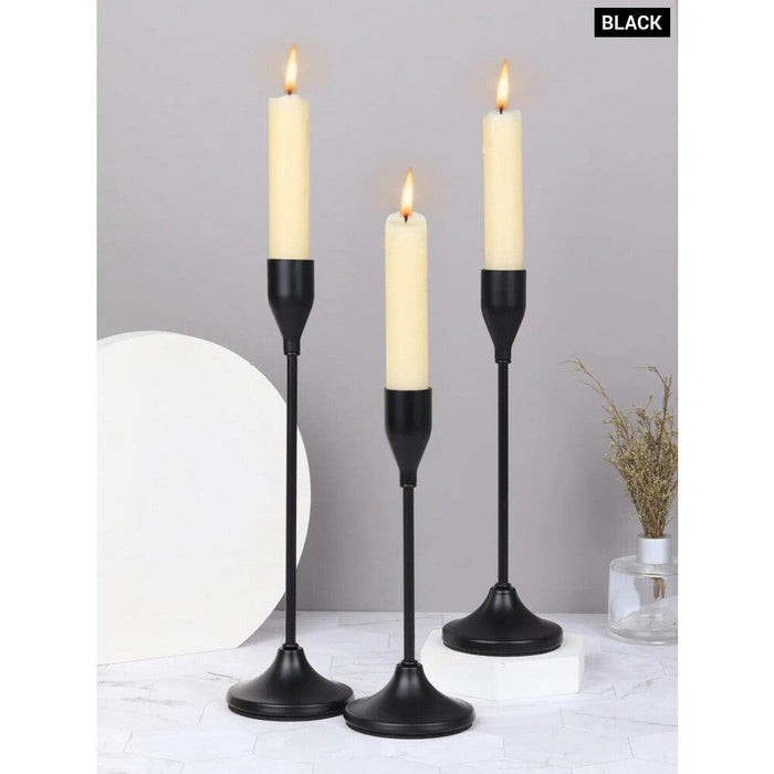 3 Pieces European Metal Candle Holders