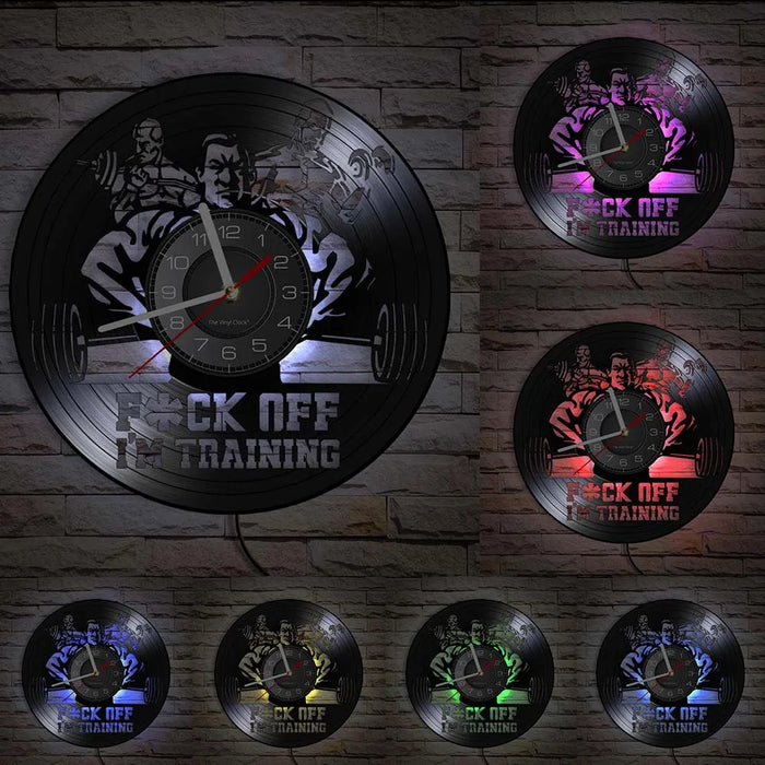 Motivational Fitness Vinyl Record Clock