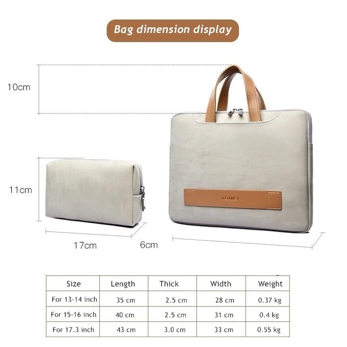 For Macbook Air Pro Notebook Unisex 13.3,14,15.6,17.3 Inch Sleeve Case Pu Leather Hand & Laptop Bag