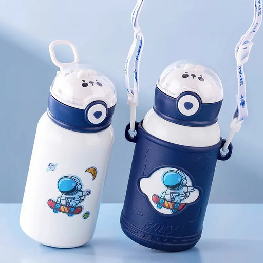 Kids Cartoon Straw Water Thermos