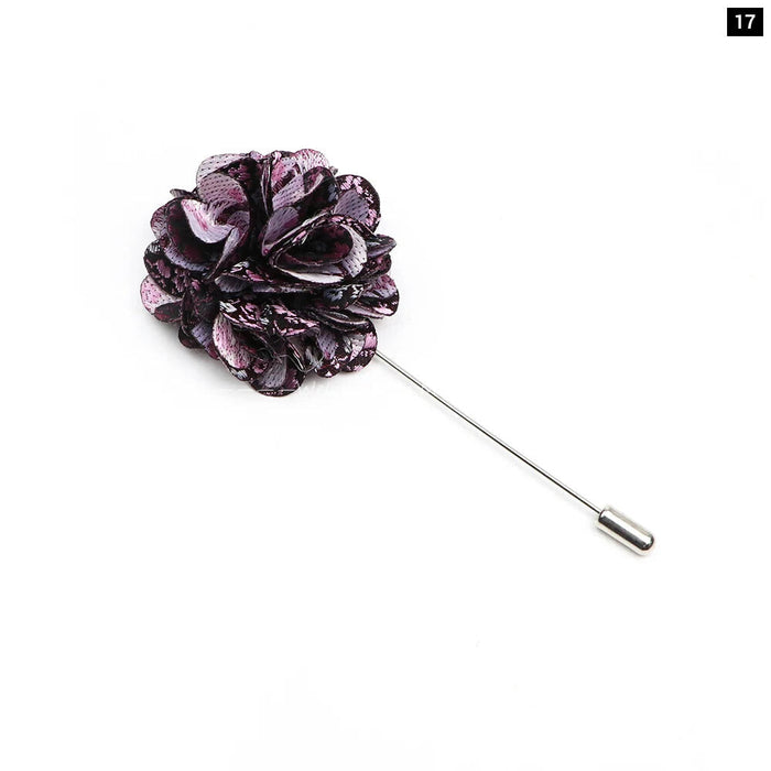 Handmade Romantic Flower Brooch Mens Wedding Suit Accessory