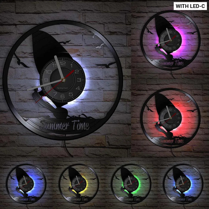 Surfing Vinyl Lp Wall Clock Decor