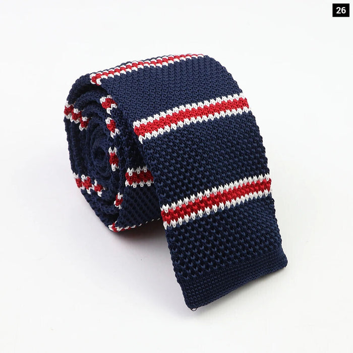 Classic Warm Knit Neck Ties Striped Colourful 6Cm Width