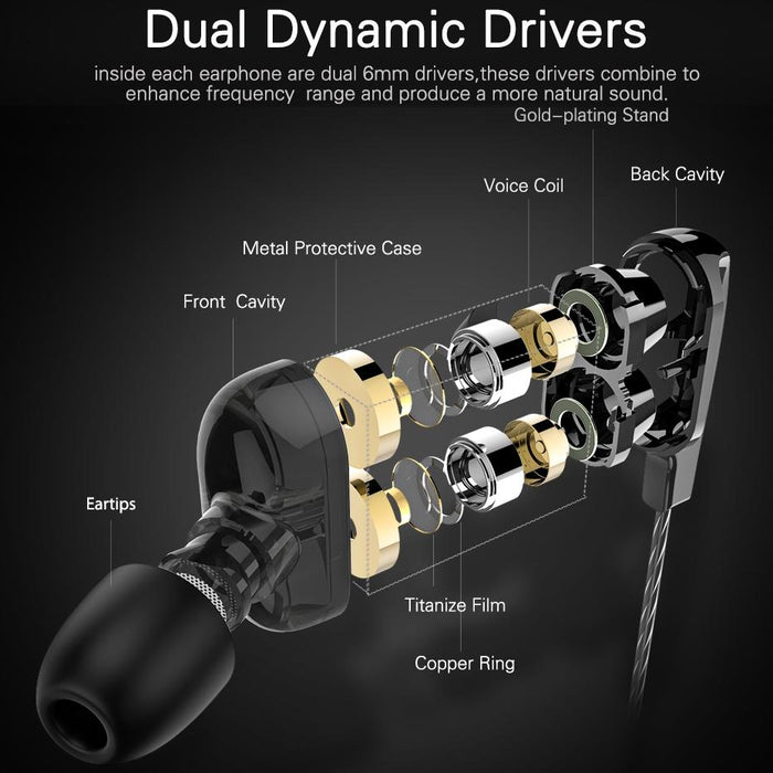 Double Moving Coil With Wheat Headset Black