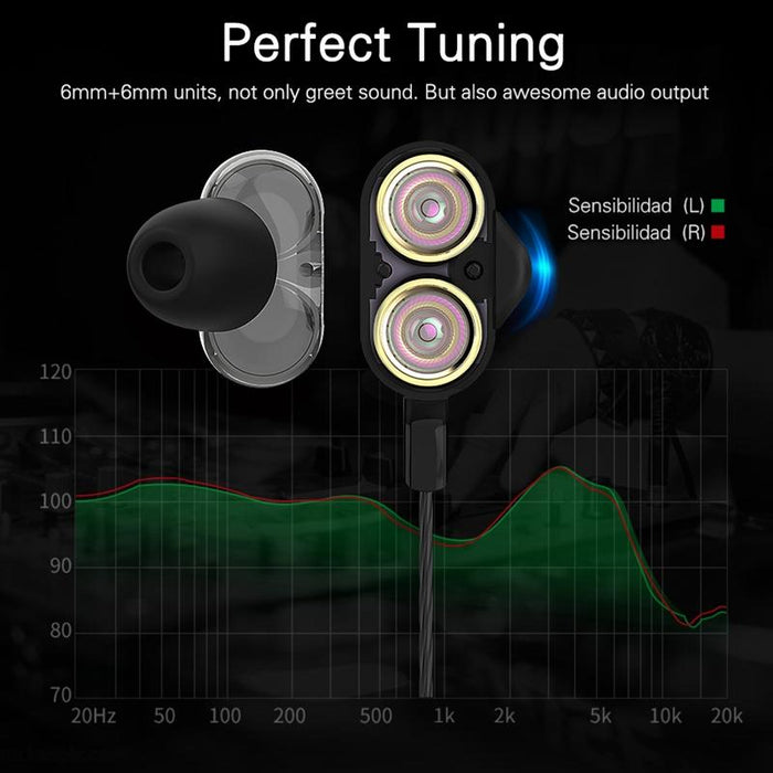 Double Moving Coil With Wheat Headset Black