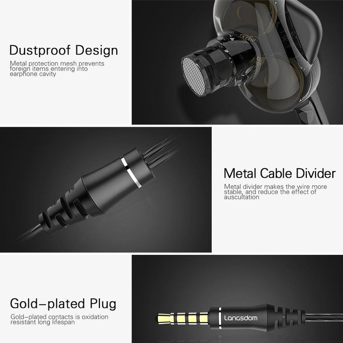 Double Moving Coil With Wheat Headset Black