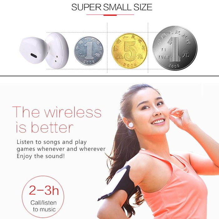 J012 Single Ear Mini Bluetooth 4.2 In-Ear Stereo Earphone With Charging Box