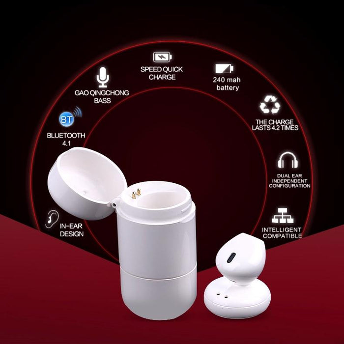 J012 Single Ear Mini Bluetooth 4.2 In-Ear Stereo Earphone With Charging Box