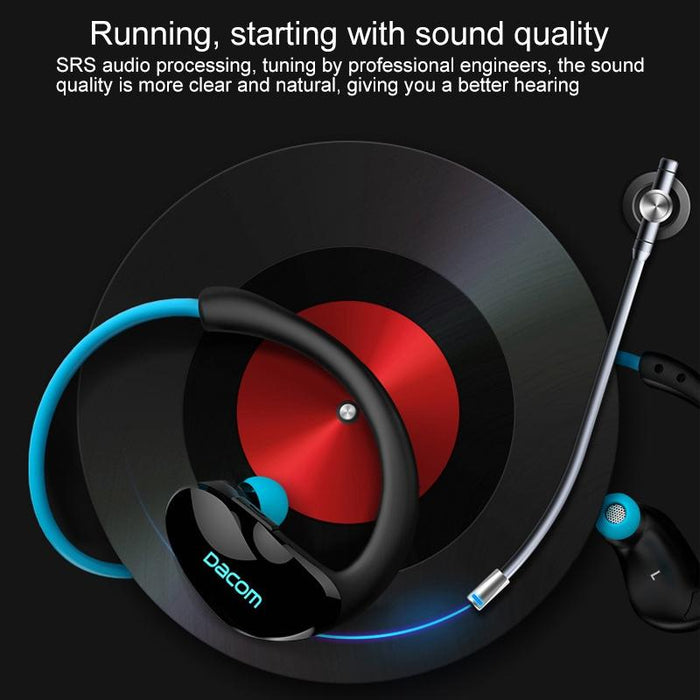 Dacom Athlete Sport Running Bluetooth Stereo Audio Earphone With Mic Red