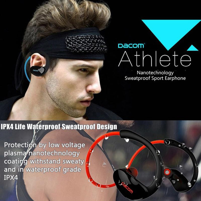 Dacom Athlete Sport Running Bluetooth Stereo Audio Earphone With Mic Red