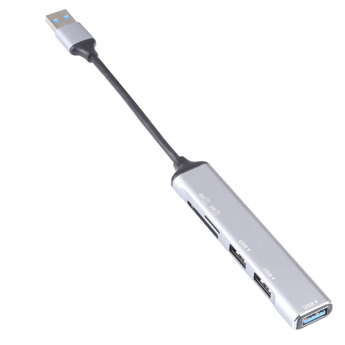 5-In-1 Usb 3.0 Docking Station With Sd / Tf Card Slot & 3 Usb Ports Silver