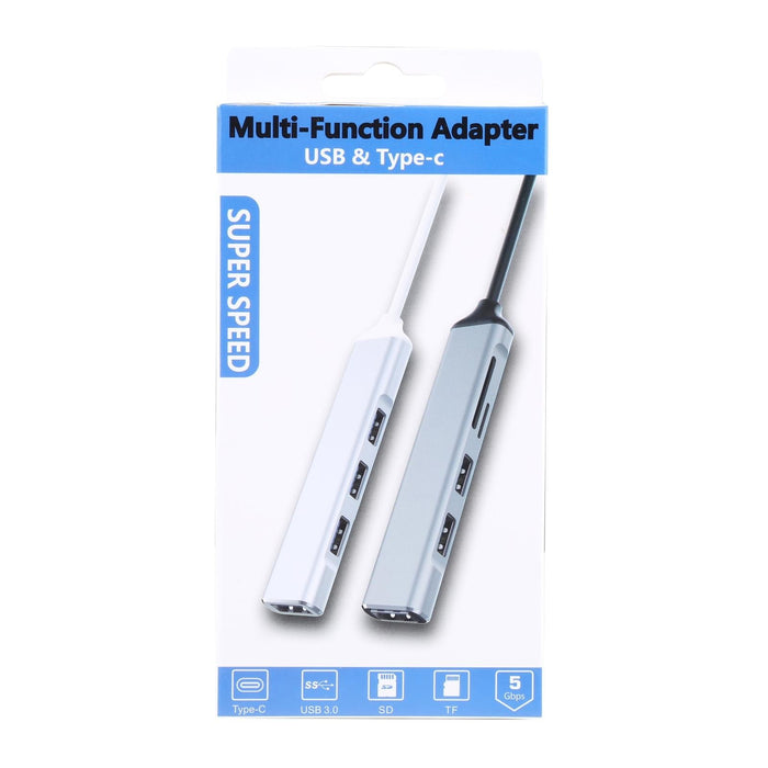 5-In-1 Usb 3.0 Docking Station With Sd / Tf Card Slot & 3 Usb Ports Silver