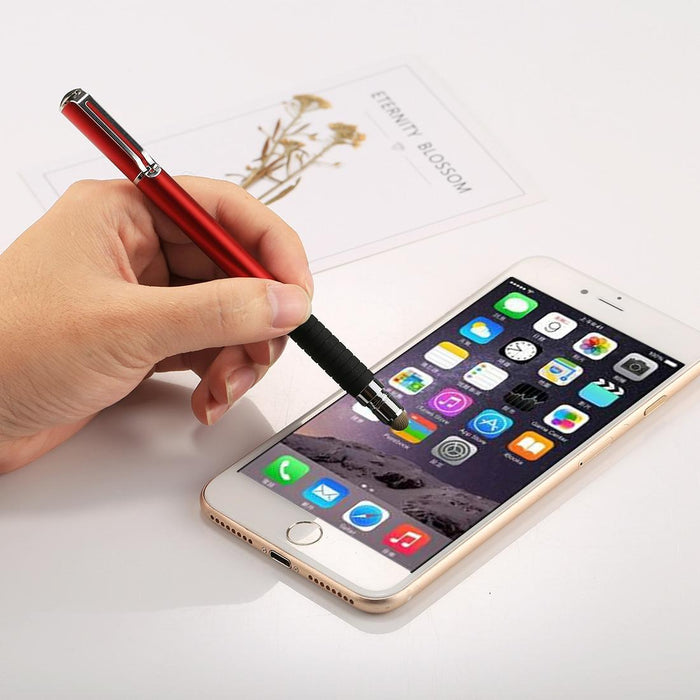 For Iphone Ipad Samsung And Other Capacitive Touch Screen Smartphones Or Tablet Pc Universal 2 In 1 Multifunction Round Thin Tip Capacitive Touch Screen Stylus Pen